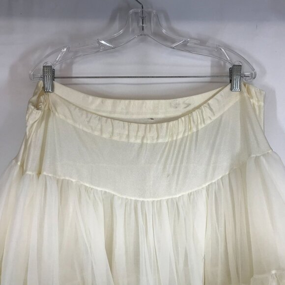 SAMS - WOMEN'S MEDIUM - WHITE 100% NYLON RUFFLE PETTICOAT FULL SKIRT - Picture 2 of 8
